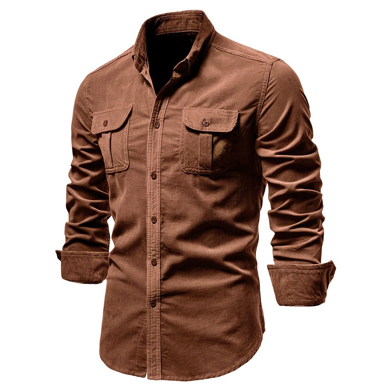 Мужская вельветовая повседневн – обзор и цена Corduroy Button Up Shirt Men