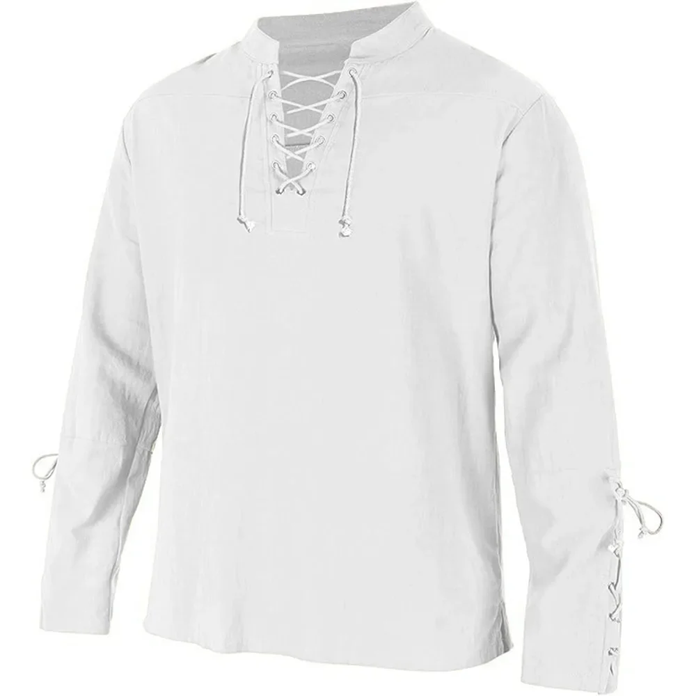 Мужская рубашка с длинным рука – обзор и цена Medieval Gothic Lace Up Pirate Shirt