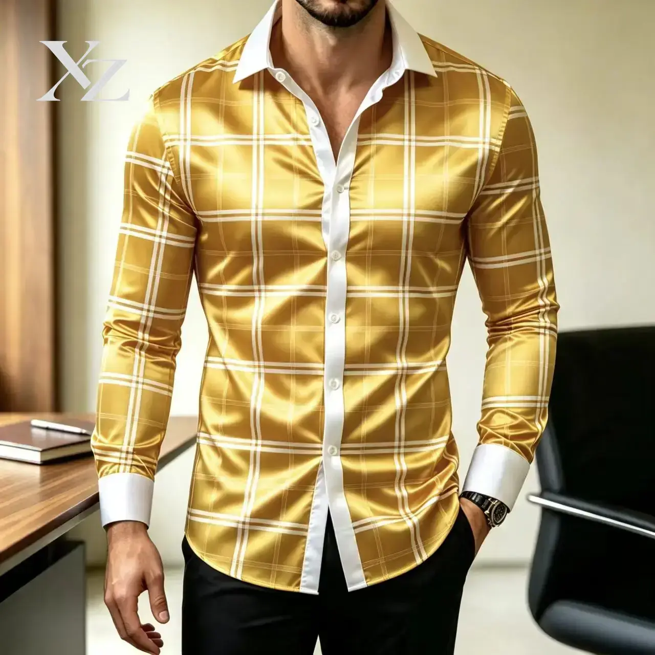 Горячая распродажа: мужская пр – обзор и цена Mens Satin Silk Dress Shirt