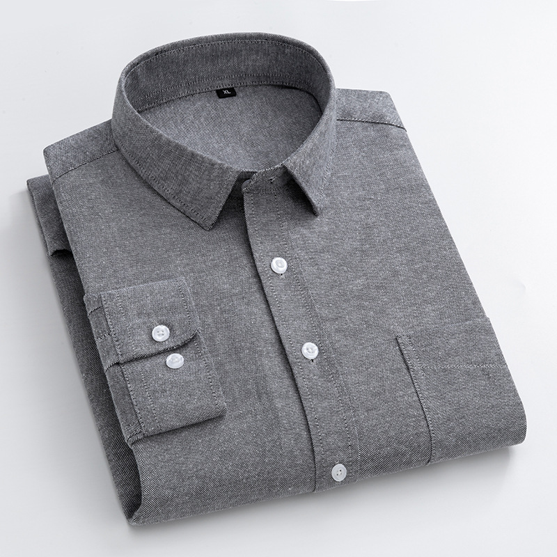 Темно-синяя оксфордская рубашк – обзор и цена Oxford Cotton Casual Shirt Business