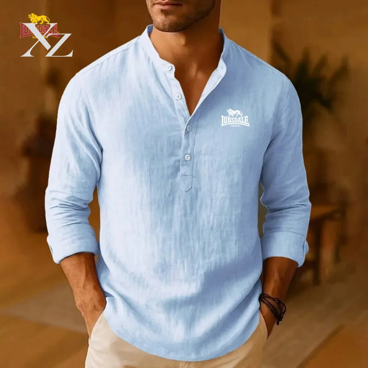 Мужские повседневные рубашки L – обзор и цена Mens Linen Shirt Long Sleeve