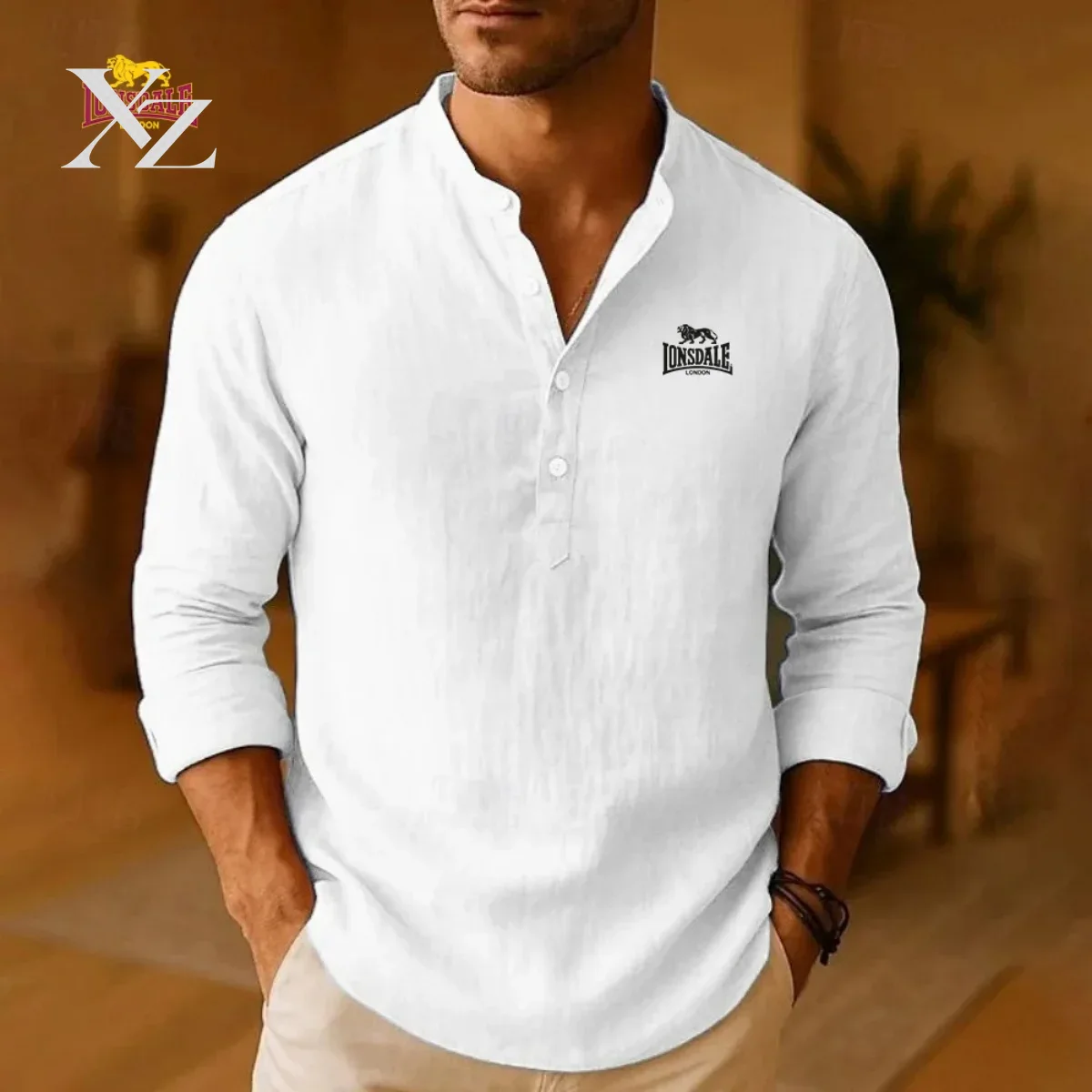 Мужские повседневные рубашки L – обзор и цена Mens Linen Shirt Long Sleeve