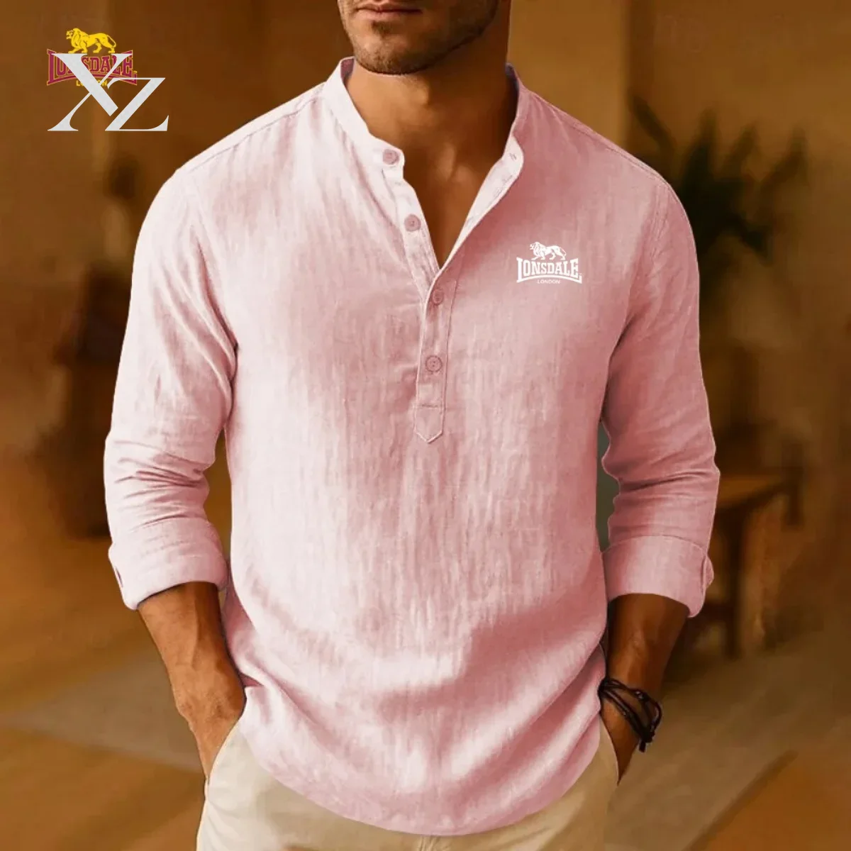 Мужские повседневные рубашки L – обзор и цена Mens Linen Shirt Long Sleeve