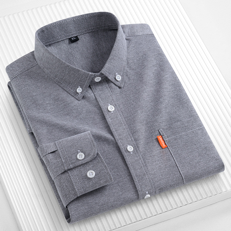Мужская деловая рубашка из 100 – обзор и цена Oxford Cotton Casual Shirt Business