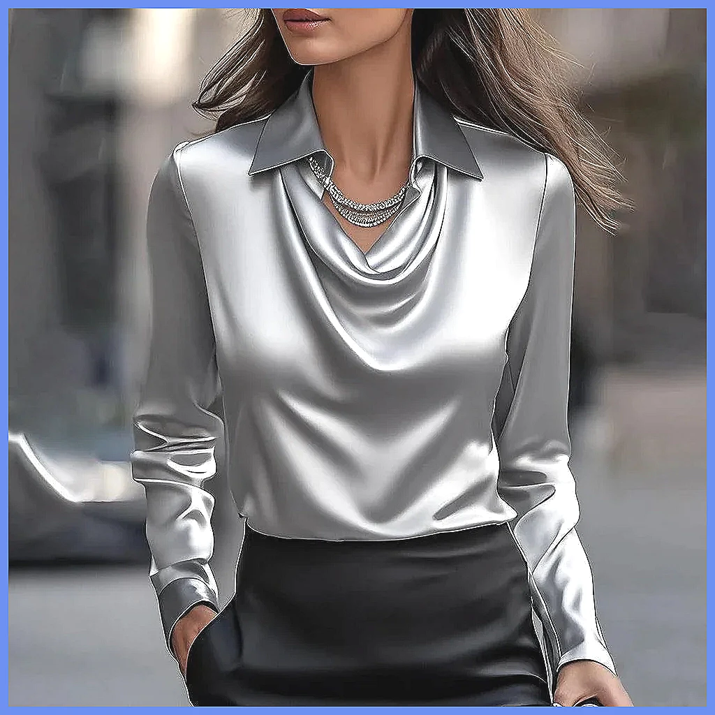 Винтажная атласная блузка для  – обзор и цена Shirts