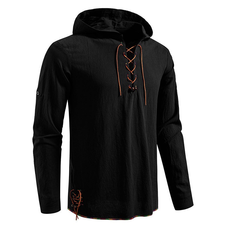 Мужская хлопковая футболка с д – обзор и цена Medieval Gothic Lace Up Pirate Shirt