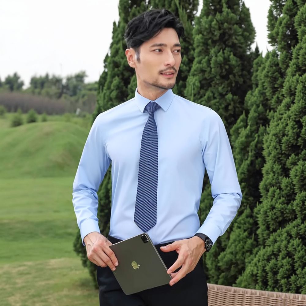 Мужская модная рубашка с длинн – обзор и цена Breathable Bamboo Fiber Shirt Non Iron