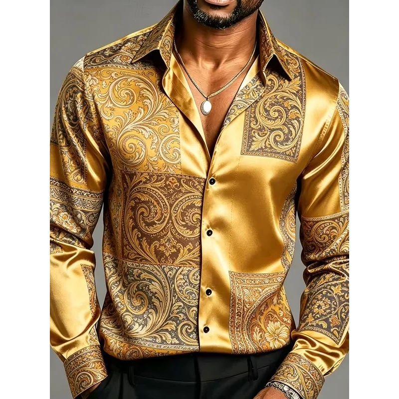 Атласные шелковые мужские руба – обзор и цена Mens Satin Silk Dress Shirt