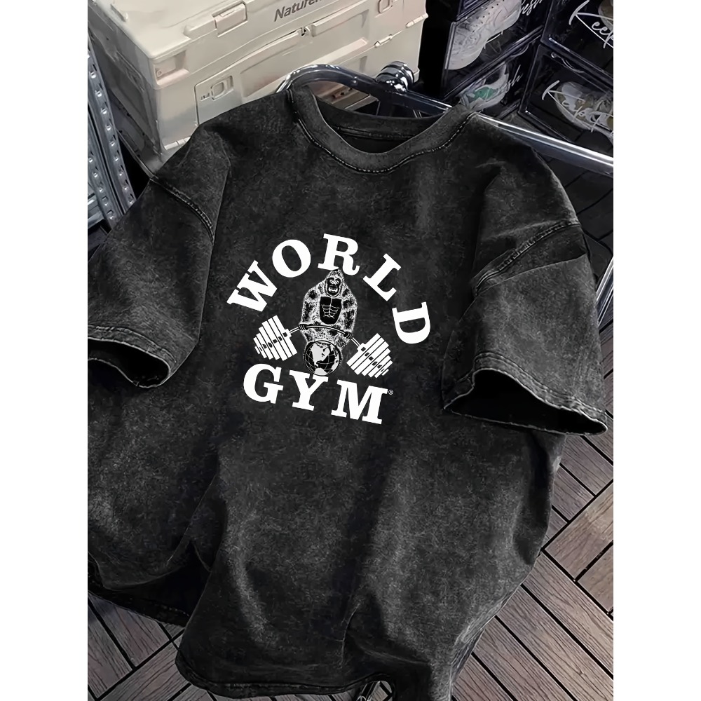 Футболка World Gym Gorilla Lif – обзор и цена Acid Wash Vintage Graphic T Shirt