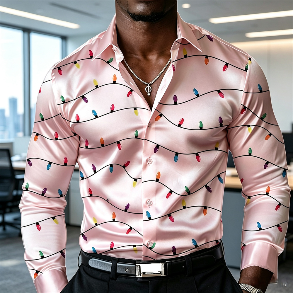 Мужская рождественская рубашка – обзор и цена Mens Satin Silk Dress Shirt