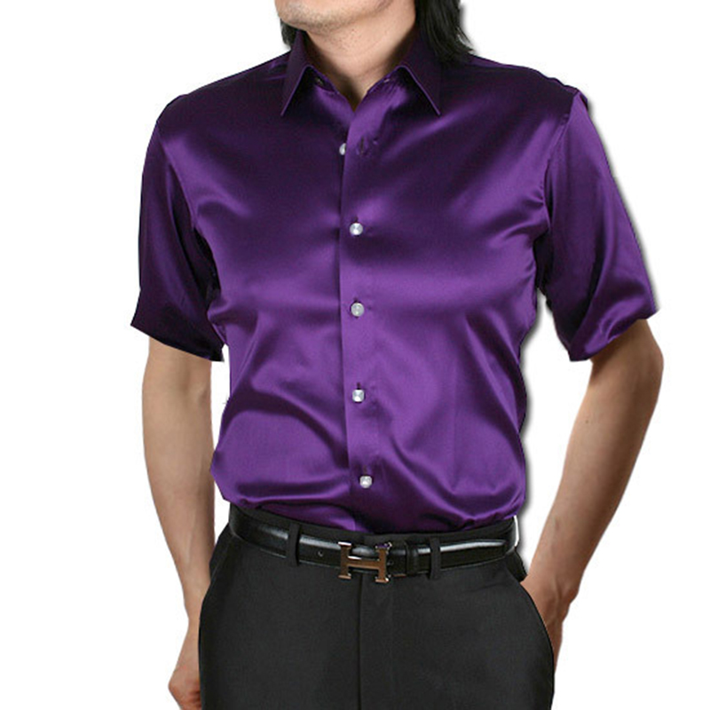 Мужская шелковая атласная руба – обзор и цена Mens Satin Silk Dress Shirt