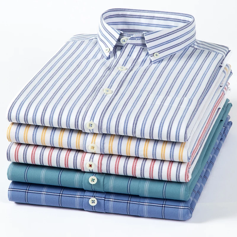 Рубашка мужская в клетку, из н – обзор и цена Oxford Cotton Casual Shirt Business