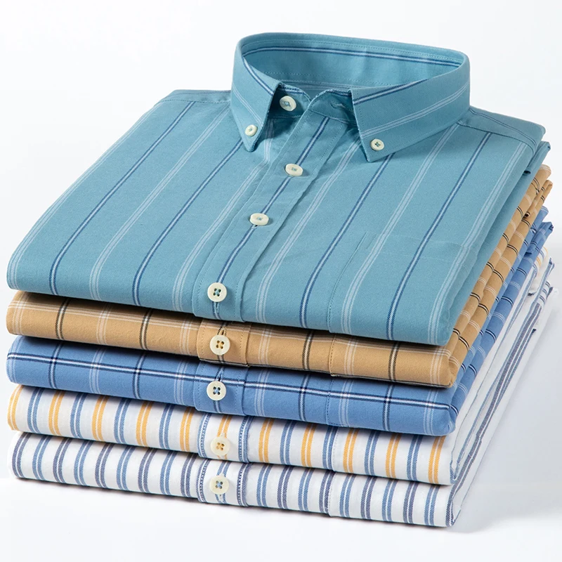Рубашка мужская в клетку, из н – обзор и цена Oxford Cotton Casual Shirt Business