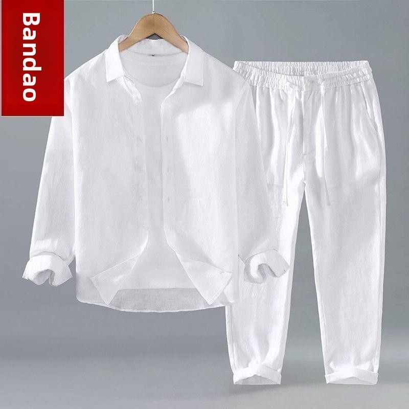 Свободный льняной мужской комп – обзор и цена Mens Linen Shirt Long Sleeve